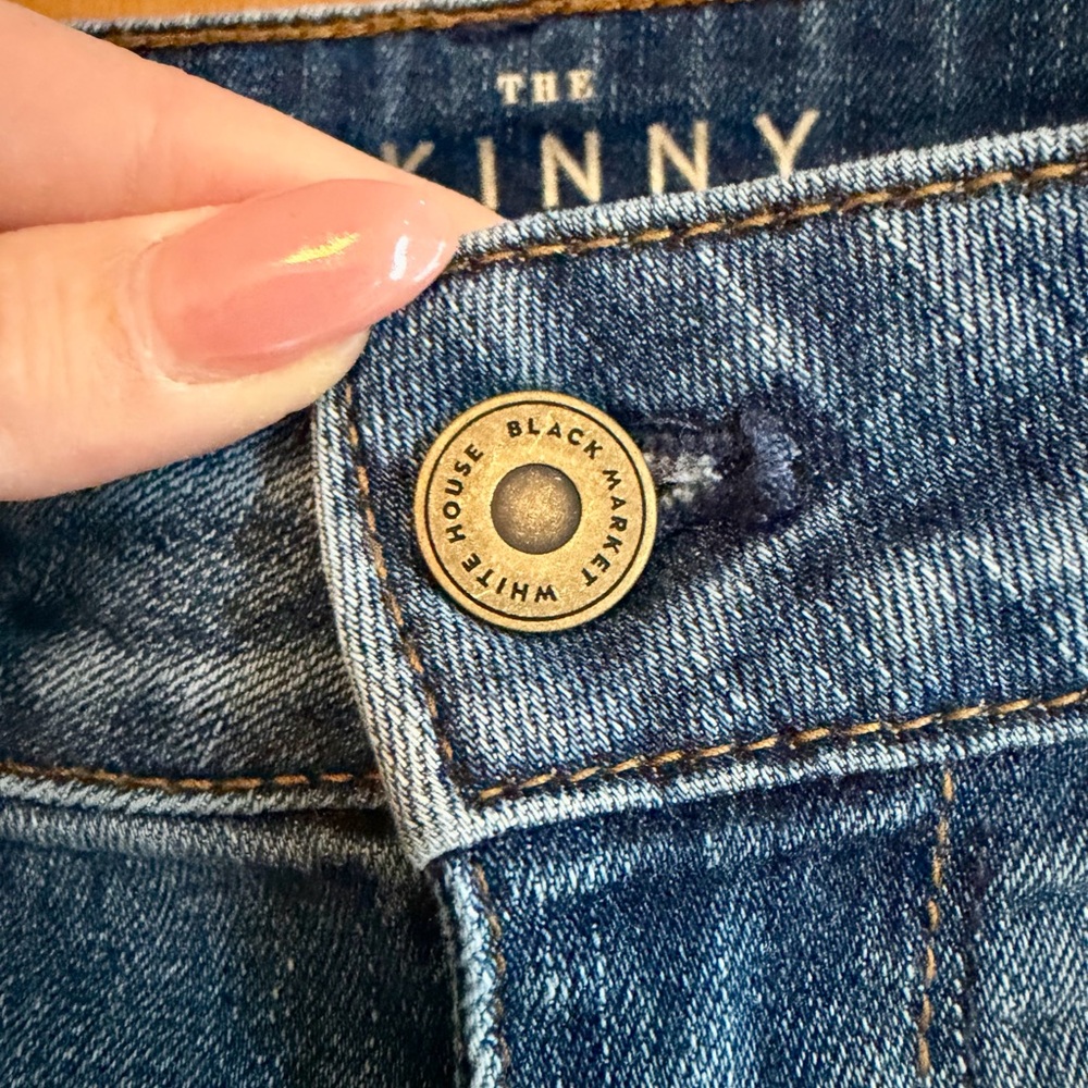 White House Black Market ‘The Skinny Crop’ Embroidered Ankle Jeans Size 10 - Picture 5 of 16